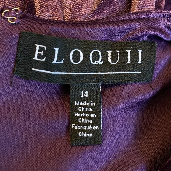 Eloquii Velvet Wide Leg Whimsigoth Jumpsuit Sz 14 Purple Party Cocktails Stretch - Picture 9 of 13